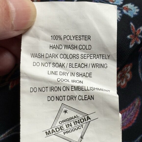 LABISA Women Tunic Top Long Ruffle Sleeves Embroidered Lined Sz L Black 5-7 - Picture 9 of 14